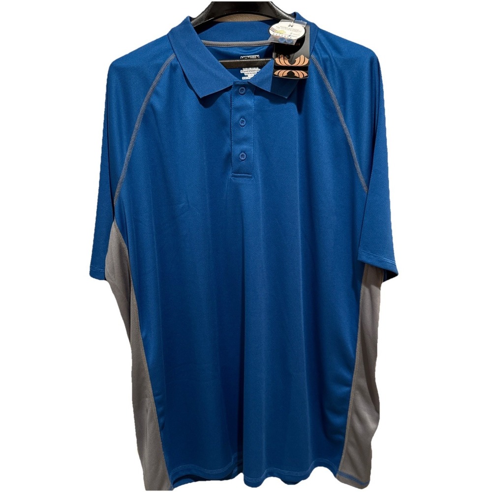 Moheen Cool-Dri Blue Polo UV Protection Wicking Mens Sz 2XL Golf New With Tags